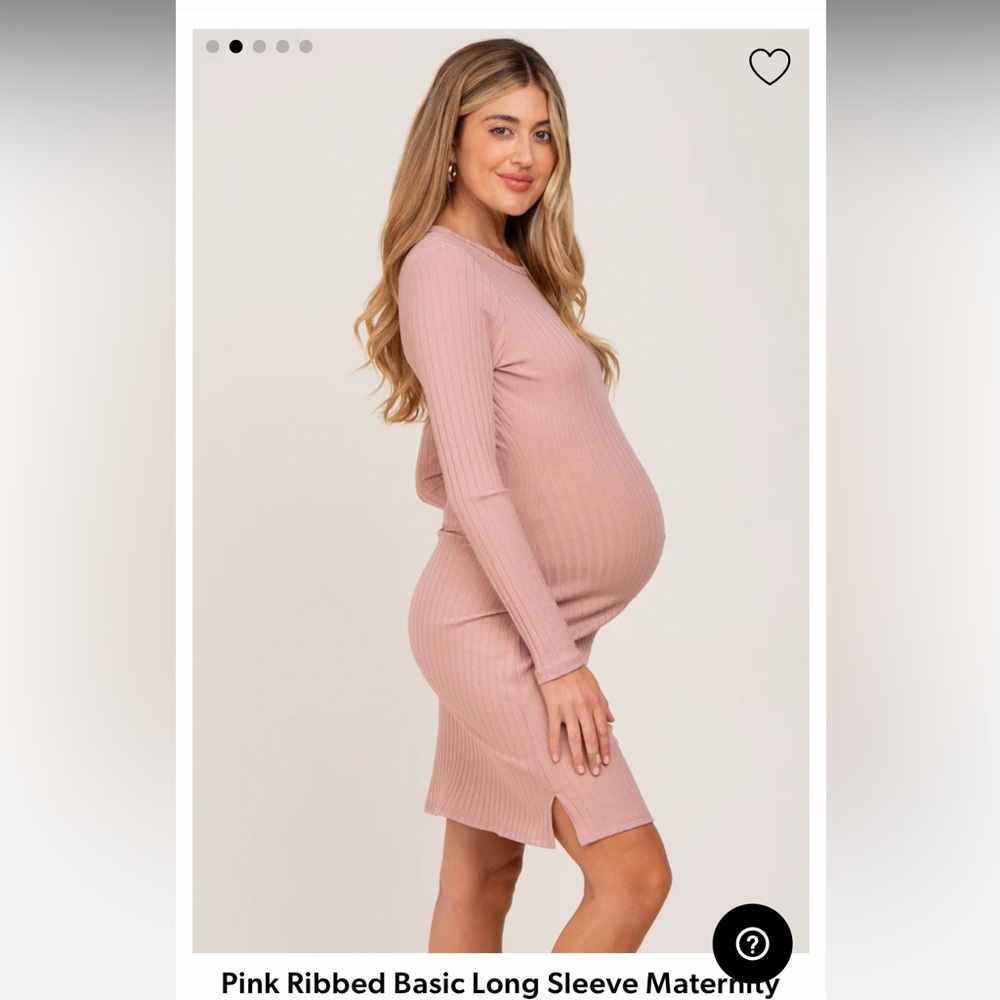 Pinkblush Ribbed Basic Long Sleeved Maternity Dre… - image 3